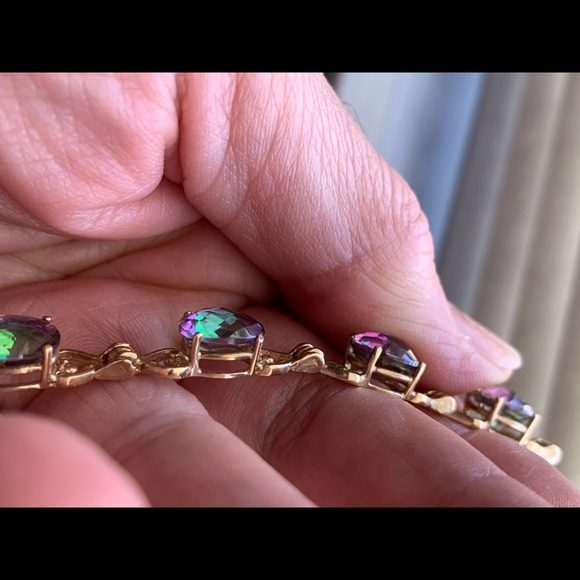 NWT 14KY Mystic Topaz Bracelet - Picture 4 of 6